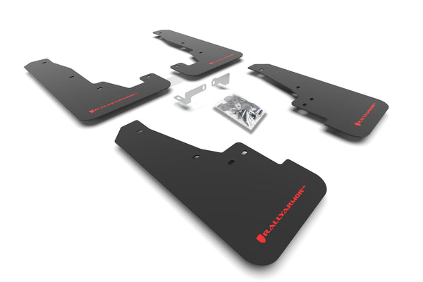 Rally Armor 16-22 Dodge Durango GT / RT / SRT / SXT Black UR Mud Flap Red Logo - MF55-UR-BLK/RD for 2016-2026 Dodge Durango -