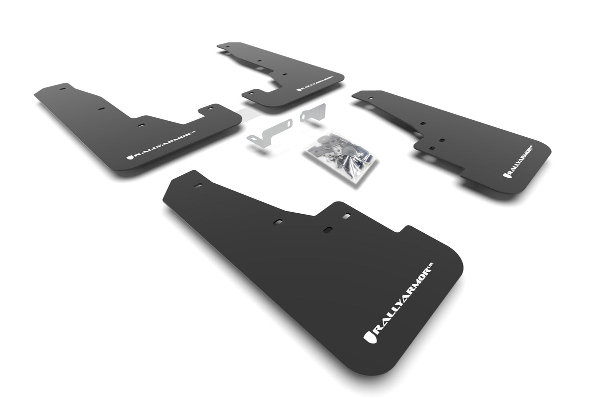 Rally Armor 16-22 Dodge Durango GT / RT / SRT / SXT Black UR Mud Flap White Logo - MF55-UR-BLK/WH for 2016-2026 Dodge Durango