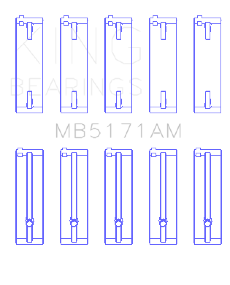 King Mazda FS-DE L4/FP L4/FS L4  DOHC 16 Valve  (Size +0.5) Main Bearing Set - MB5171AM0.5