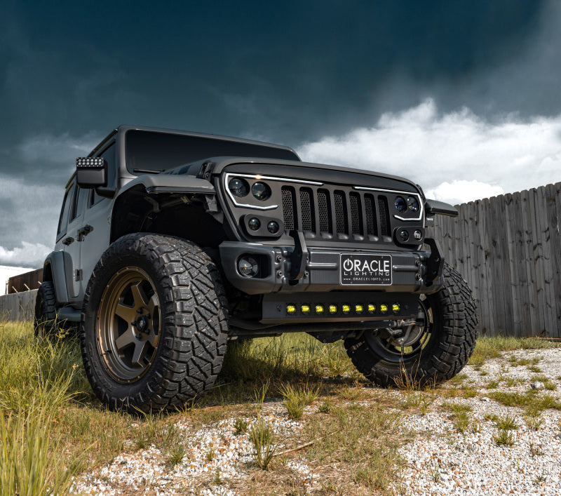 ORACLE Lighting 2019+ Jeep Wrangler JL Skid Plate w/ Integrated LED Emitters - Yellow SEE WARRANTY - 5883-006