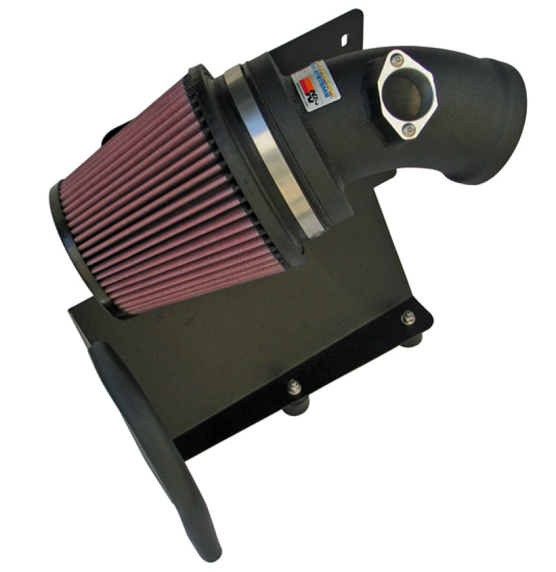 K&N 01-05 BMW M3 E46 Wrinkle Black Typhoon Short Ram Intake - 69-2001TWK for 2001-2005 BMW M3 - front view