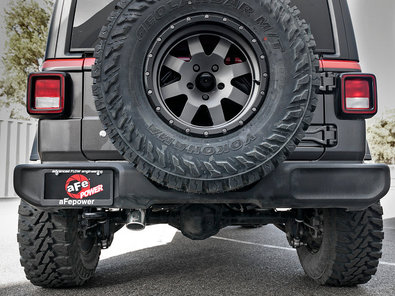 aFe MACH Force-Xp 2.5in 409SS Axle-Back Hi-Tuck Exh Sys w/ Pol Tip 18-20 Jeep Wrangler (JL) V6 3.6L - 49-48075-P