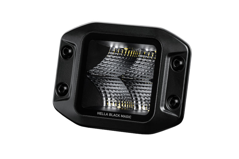 Hella Universal Black Magic 3.2in L.E.D. Cube Kit - Flood Beam (Flush Mount) - 358176831