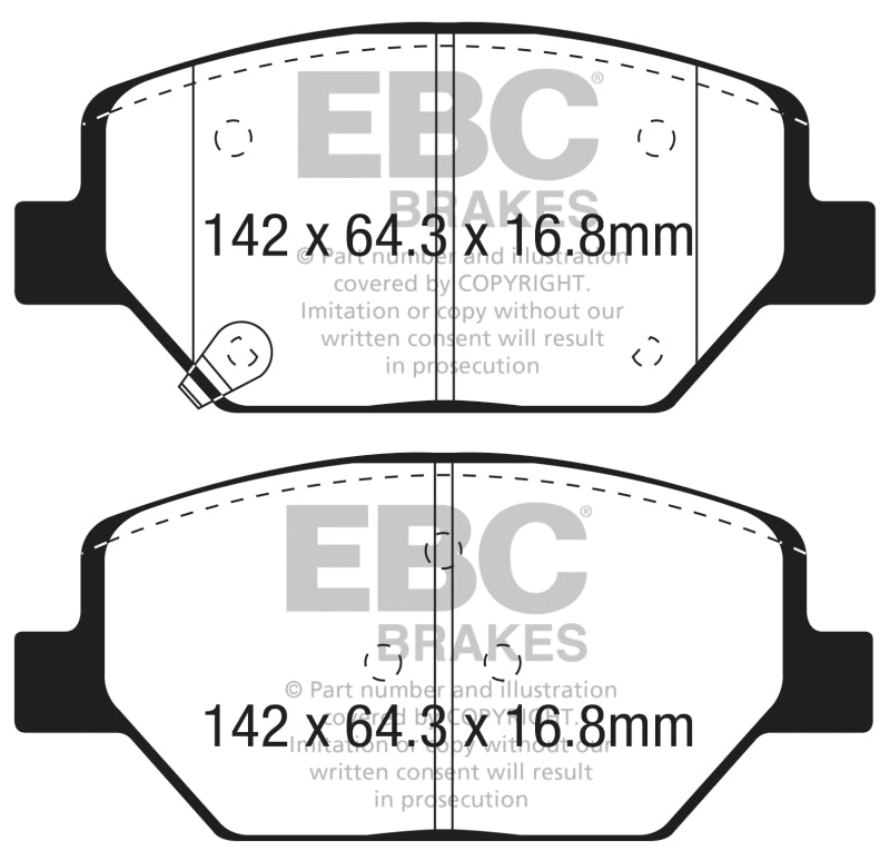 EBC 15-18 Chevrolet Camaro Ultimax Replacement Front Brake Pads - UD1886