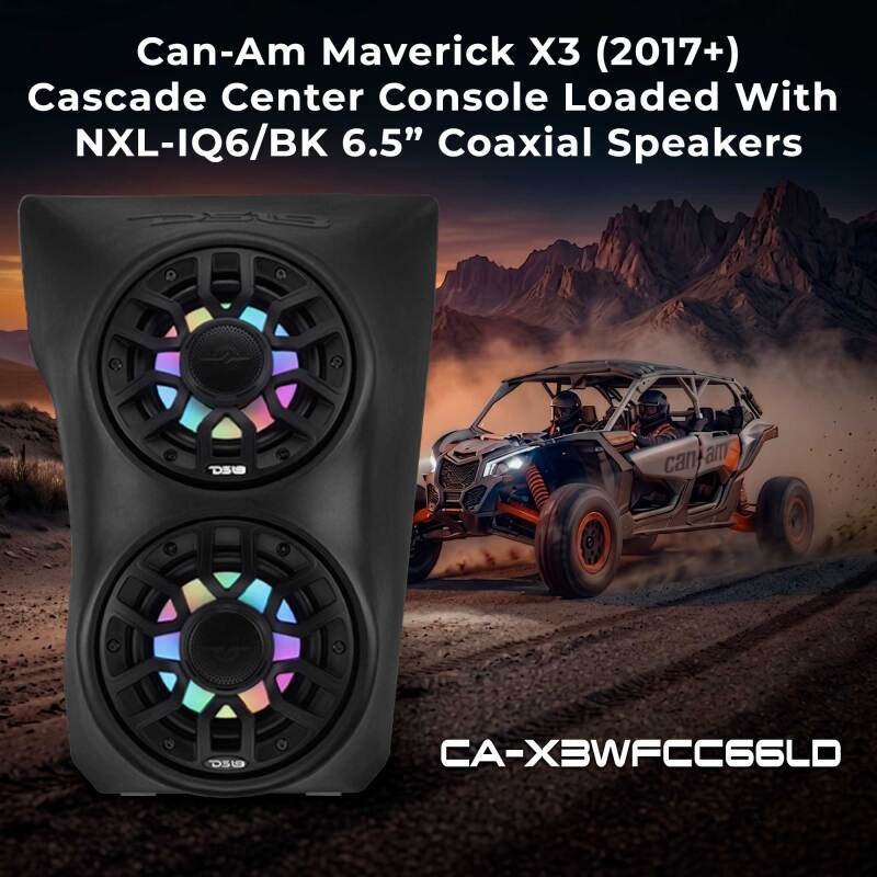DS18 Water Fall Center Cnsl Loaded Enclosure 2x NXL-IQ6/BK Included 2017+ 2&4 Door IP65 PE Material - CA-X3WFCC66LD - additional view 4