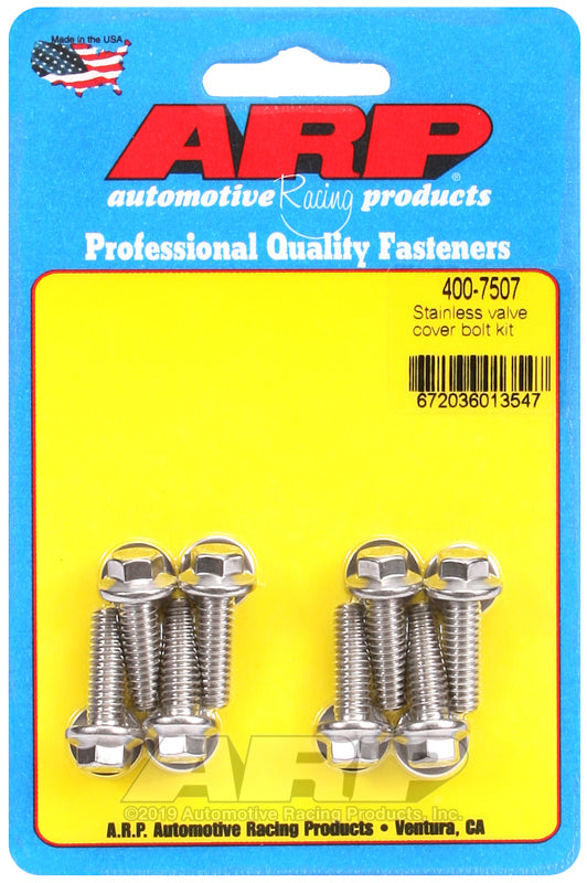 ARP Valve Cover Stainless Steel 1/4in x 20 Hex Bolt Kit (8/pkg) - 400-7507