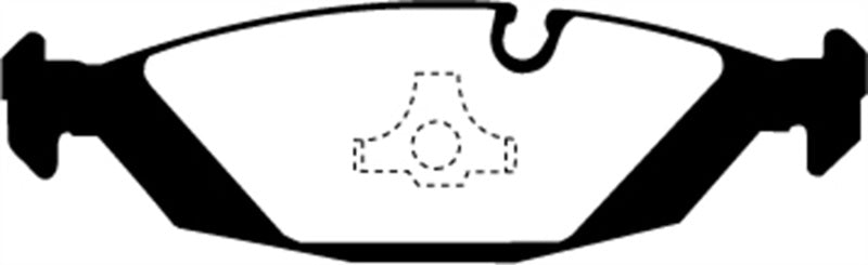 EBC 83-85 BMW 318 1.8 (E30) Ultimax2 Rear Brake Pads - UD279 for 1984-1992 BMW 3 Series - installed view