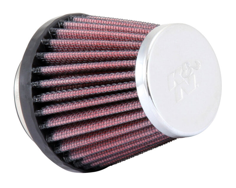 K&amp;N Universal Chrome Filter-Round Tapered-1.688in Flange ID x 2in Top OD x 3in Base OD x 2.75in H - RC-1070