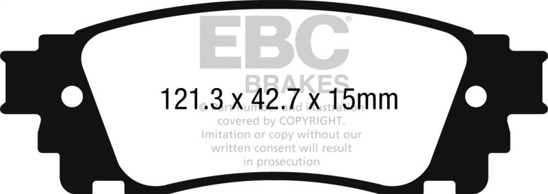 EBC 2017+ Toyota C-HR 2.0L Yellowstuff Rear Brake Pads - DP42262R