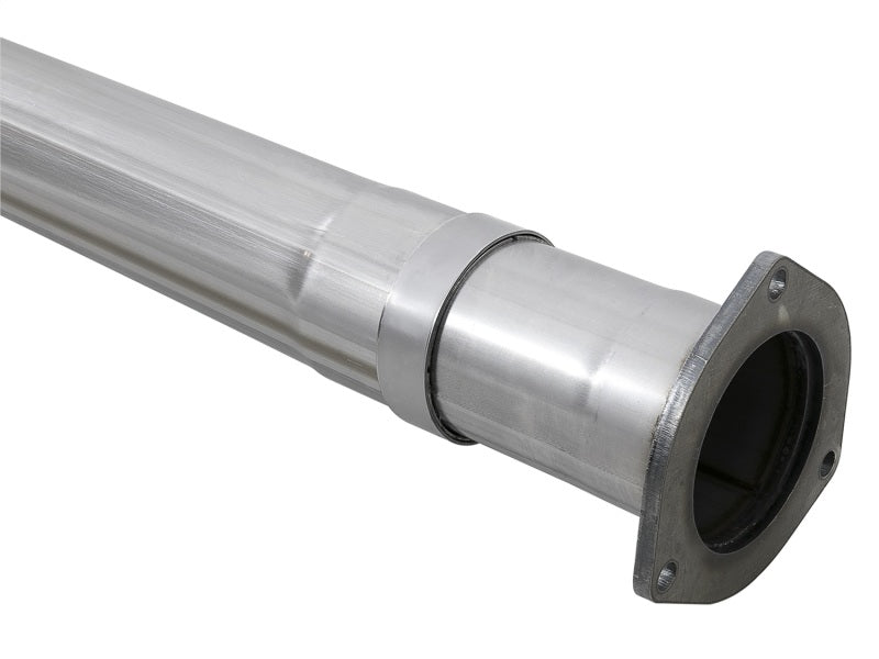aFe Rebel XD 4in SS Down-Pipe Back Exhaust w/Dual Polished Tips 17-18 Ford Diesel Trucks V8-6.7L(td) - 49-43102-P