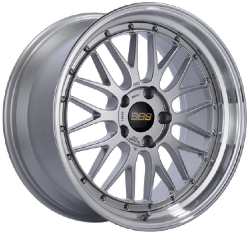 BBS LM 20x9.5 5x112 ET38 PFS Diamond Silver Center Diamond-Cut Rim Wheel - PFS/Clip Req - LM458DSPK