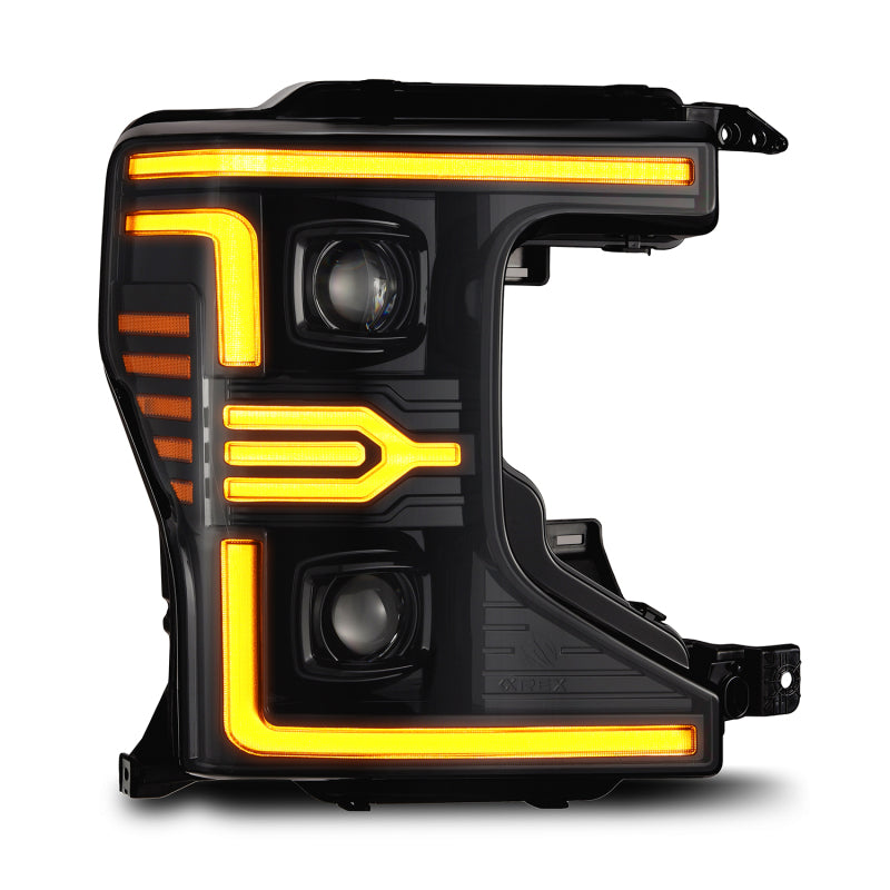 AlphaRex 20-22 Ford F-250/350/450 SD LUXX-Series LED Proj Headlights Alpha-Bk w/Acv Light SS &amp; SBDRL - 880343