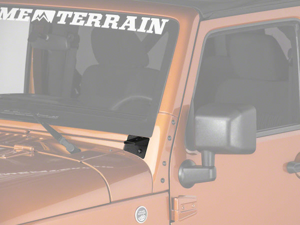 Raxiom 07-18 Jeep Wrangler JK Windshield Mounted Light Brackets - J106736 for 2007-2018 Jeep Wrangler - front view