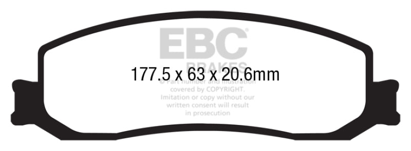 EBC 12 Ford F250 (inc Super Duty) 6.2 (2WD) Ultimax2 Front Brake Pads - UD1631