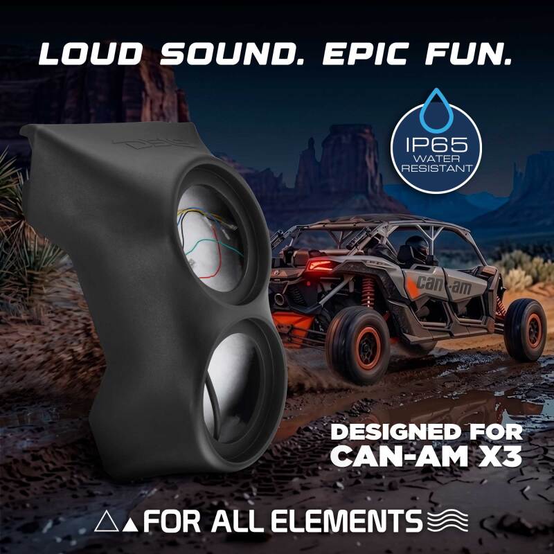 DS18 Water Fall Center Console Enclosure Fits 2 x 6.5 Speakers 2017+ 2 & 4 Door IP65 PE Material - CA-X3WFCC66 - additional view 4