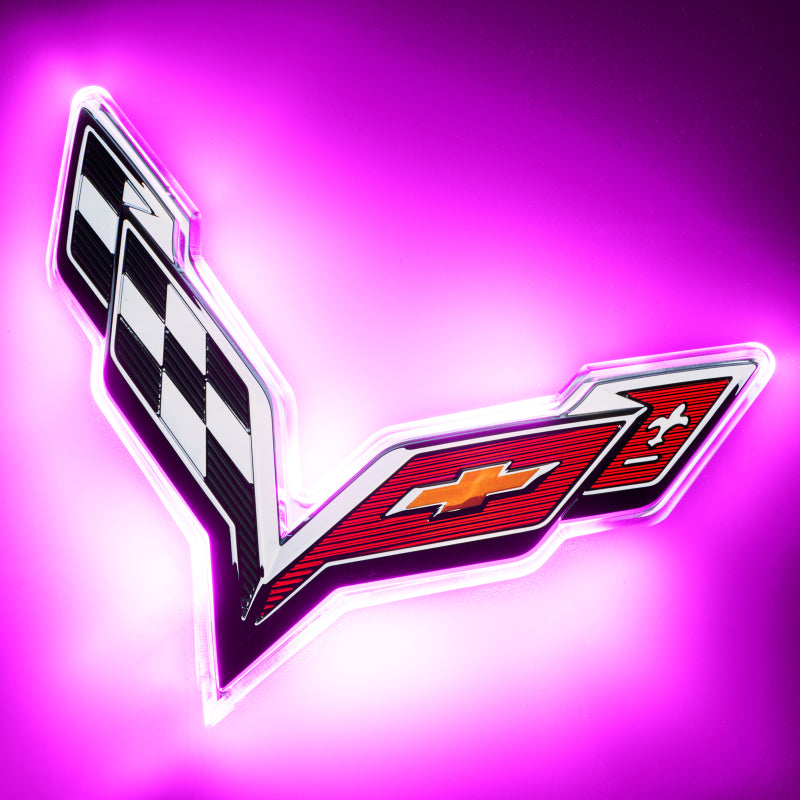 Oracle Corvette C7 Rear Illuminated Emblem - Dual Intensity - Pink SEE WARRANTY - 3655-009