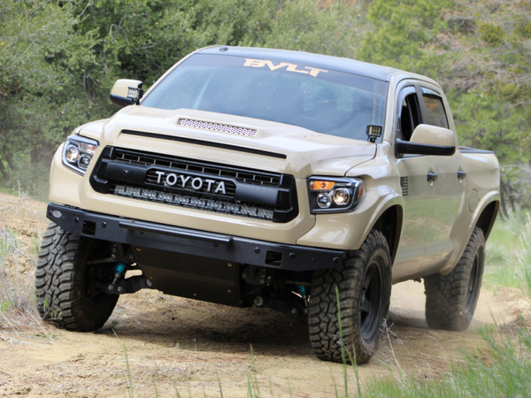 Cali Raised 14-21 Toyota Tundra 42 Hidden Grille Curved Led Light Bar Brackets Kit - No One Light B - CR3143 - front view