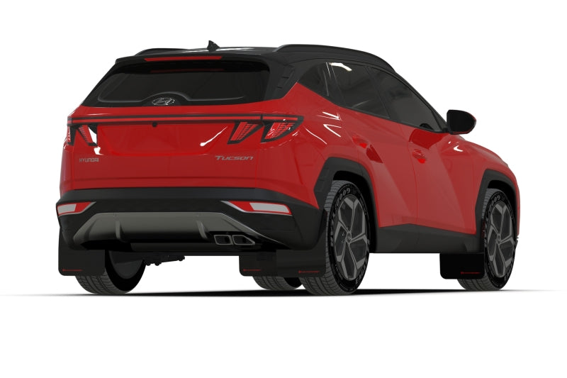 Rally Armor 22-24 Hyundai Tucson Black UR Mud Flap w/Grey Logo - MF75-UR-BLK-GRY