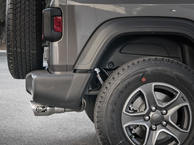 aFe Rebel Series 409 Stainless Steel Cat-Back Exhaust 18-21 Jeep Wrangler JL 2.0L (t) - Polished Tip - 49-48096-P