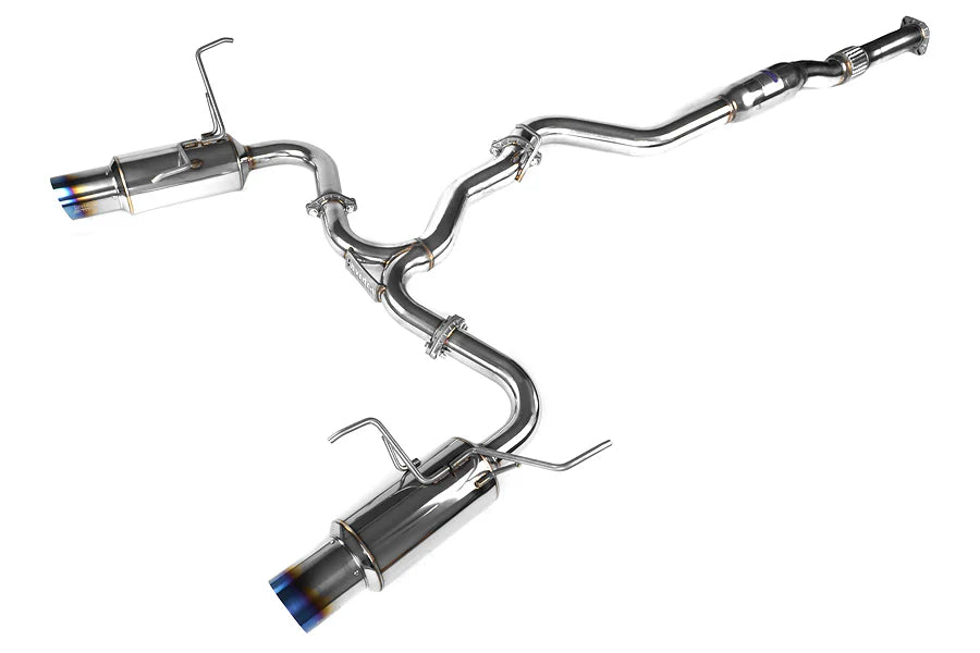 Invidia 08+ Subaru WRX/STI 4dr N1 Twin Outlet Single Layer Tip Titanium Cat-Back Exhaust - HS11STIGTT