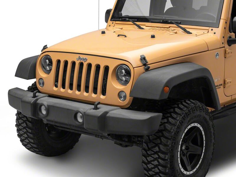 Raxiom 07-18 Jeep Wrangler JK Axial Series DB1 LED Headlights- Black Housing- Clear Lens - J181074 - close-up view 8