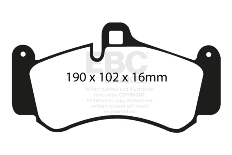 EBC 01-03 Porsche 911 (996) (Cast Iron Rotor only) 3.6 Twin Turbo GT2 Bluestuff Front Brake Pads - DP51516NDX