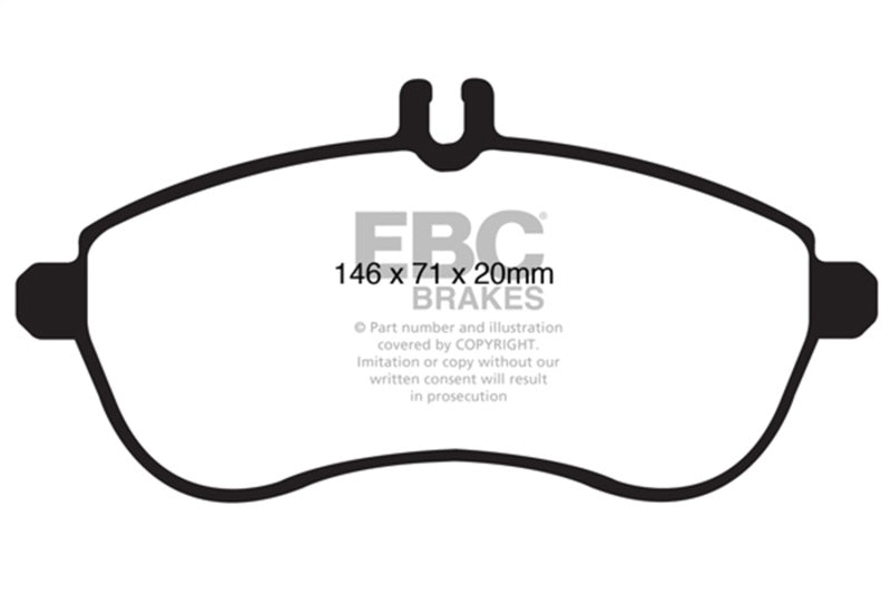 EBC 12-14 Mercedes-Benz C250 (W204) 1.8 Turbo Yellowstuff Front Brake Pads - DP41989R
