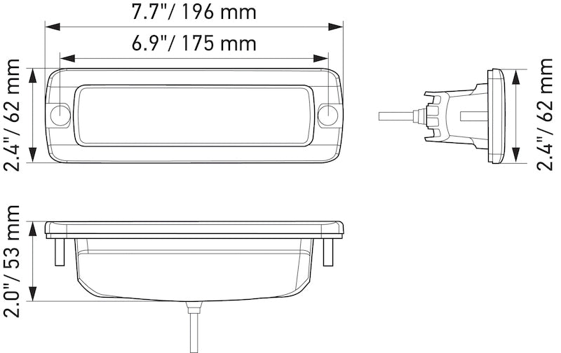 Hella Universal Black Magic 6 L.E.D. Flush Mount Mini Light Bar - Flood Beam - 358176221