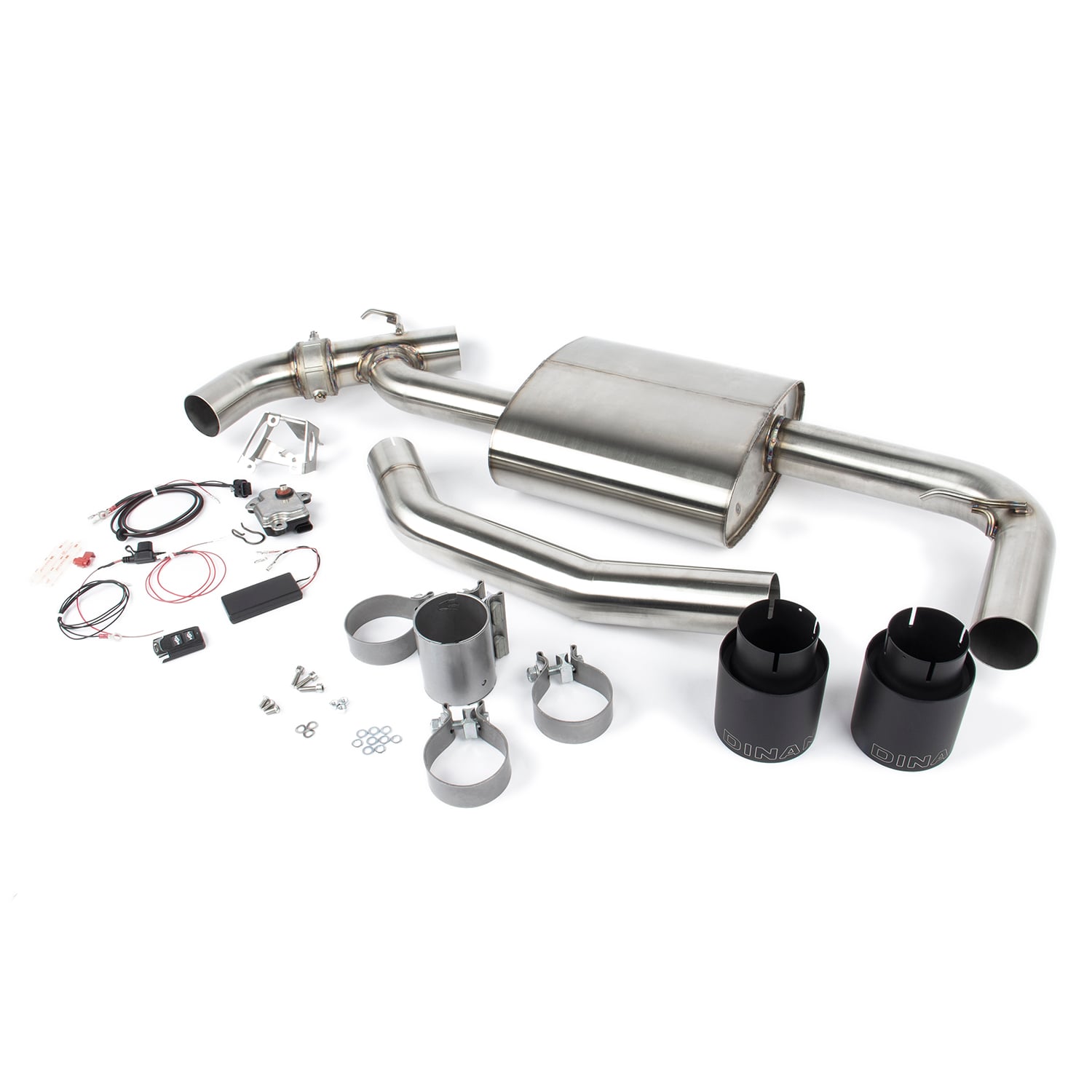 Dinan - Valved Axle-Back Exhaust - 2017-2024 MINI Countryman S / Clubman S - D660-0083-BLK