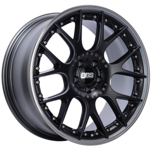 BBS CH-RII 21x9.5 5x112 ET33 Satin Black Center Platinum Lip SS Rim Prot Wheel PFS Req w/MS Etching - CH602BPPO-MTSP by BBS