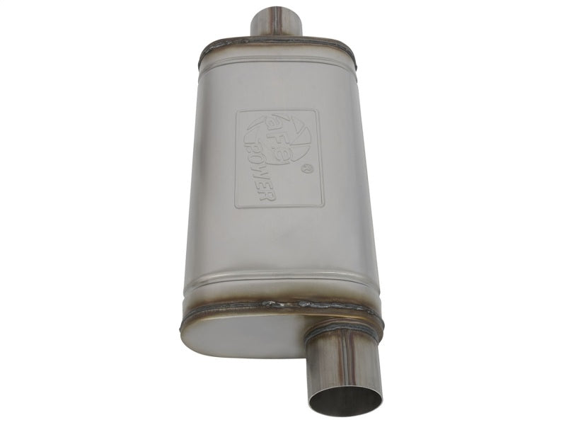 aFe MACHForce XP SS Muffler 3in Center Inlet / 3in Offset Outlet 18in L x 9in W x4in H Body - 49M00020