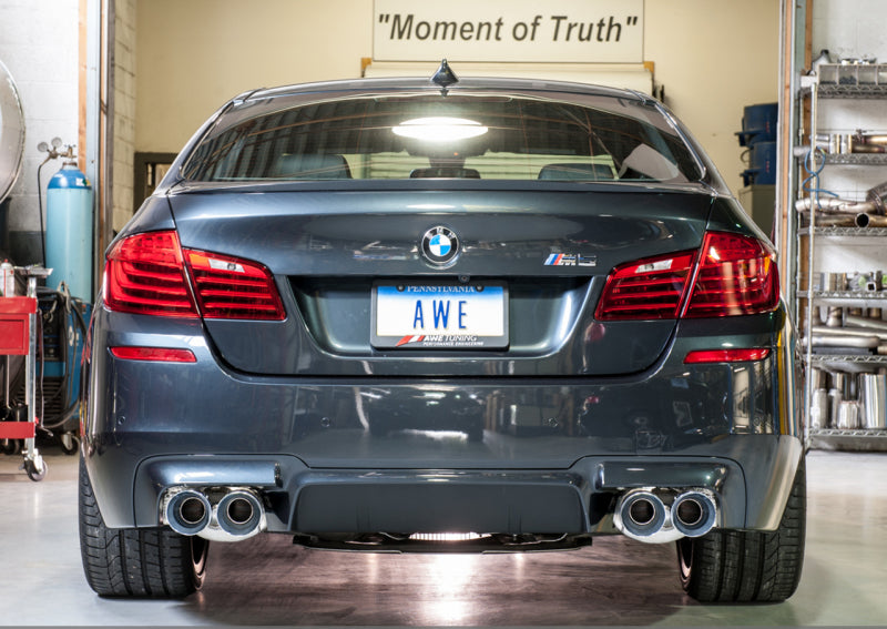 AWE Tuning BMW F10 M5 Touring Edition Axle-Back Exhaust Chrome Silver Tips - 3015-42062