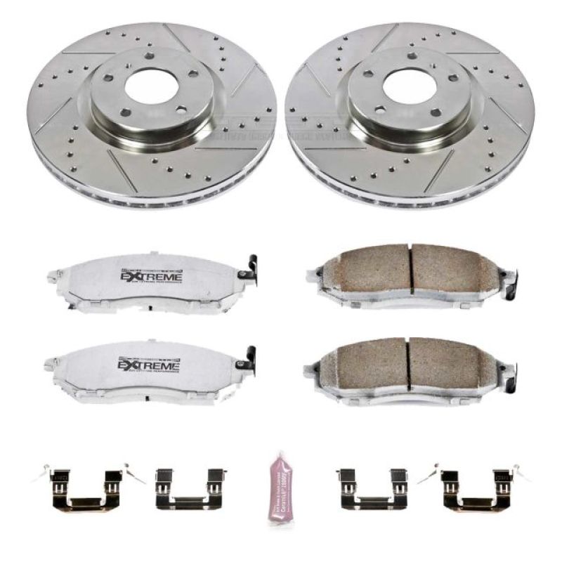 Power Stop 08-12 Infiniti EX35 Front Z26 Street Warrior Brake Kit - K112-26 for 2005-2013 INFINITI G - front view