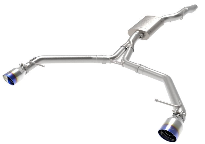 afe MACH Force-Xp 13-16 Audi Allroad L4 SS Axle-Back Exhaust w/ Blue Flame Tips - 49-36437-L