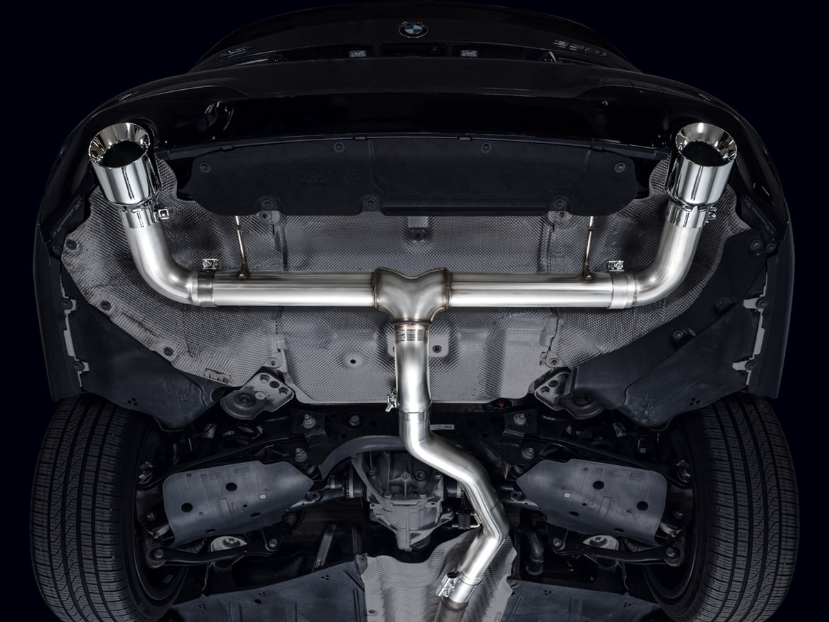 AWE 19-23 BMW 330i / 21-23 BMW 430i Base G2X Track Edition Axle Back Exhaust - Chrome Silver - 3020-32429