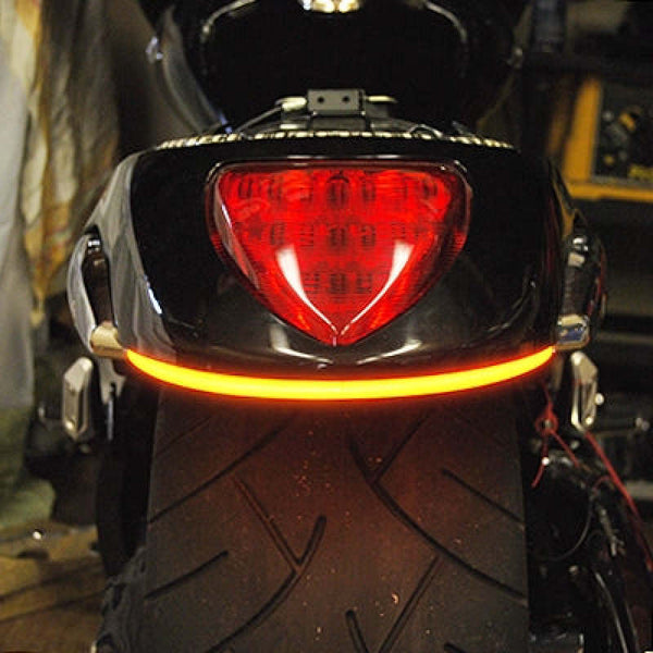 New Rage Cycles 06+ Suzuki M109R Rear Turn Signals w/Load EQ - Amber - 109-REAR-TL-A-L - front view