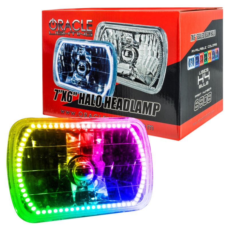 Oracle Pre-Installed Lights 7x6 IN. Sealed Beam - ColorSHIFT Halo SEE WARRANTY - 6908-333