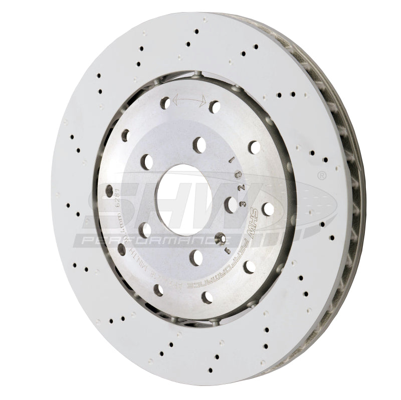 SHW 08-12 Audi R8 4.2L (Excl Ceramic Brakes) Rear Drill-Dimp Lightweight Brake Rotor (420615601F) - ARX44218 for 2008-2012 Au