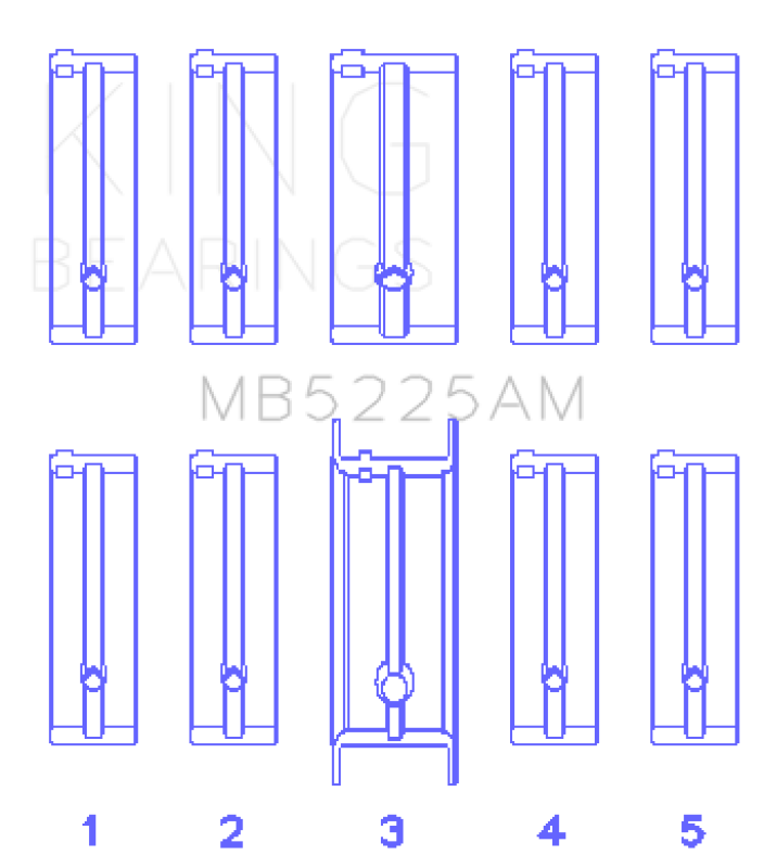 King Engine Bearings Mazda 626 F8 (Size +0.25mm) Main Bearing Set - MB5225AM0.25