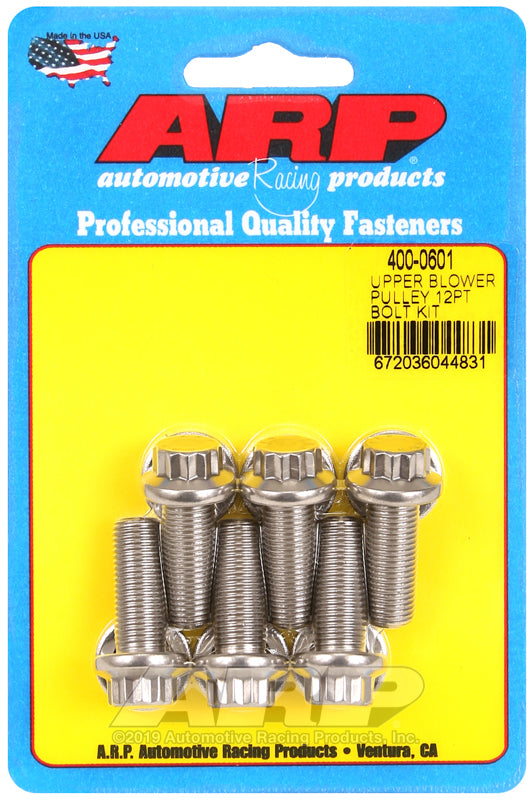 ARP Upper blower pulley SS 12pt bolt kit - 400-0601