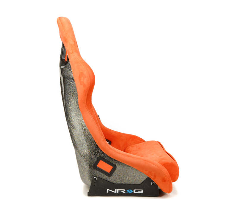 NRG FRP Bucket Seat ULTRA Edition W/ Grey Pearlized Back / Orange Microfiber Material - Large - FRP-302OR-ULTRA - close-up view 2 3 4 5 6