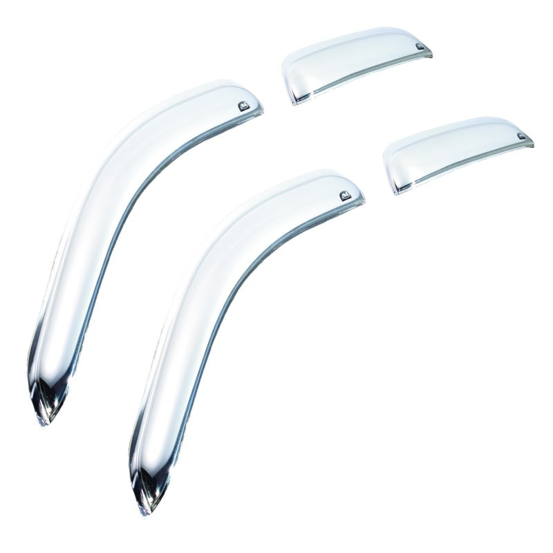 AVS 99-16 Ford F-250 Super Duty Supercrew Ventvisor Front &amp; Rear Window Deflectors 4pc - Chrome - 684953