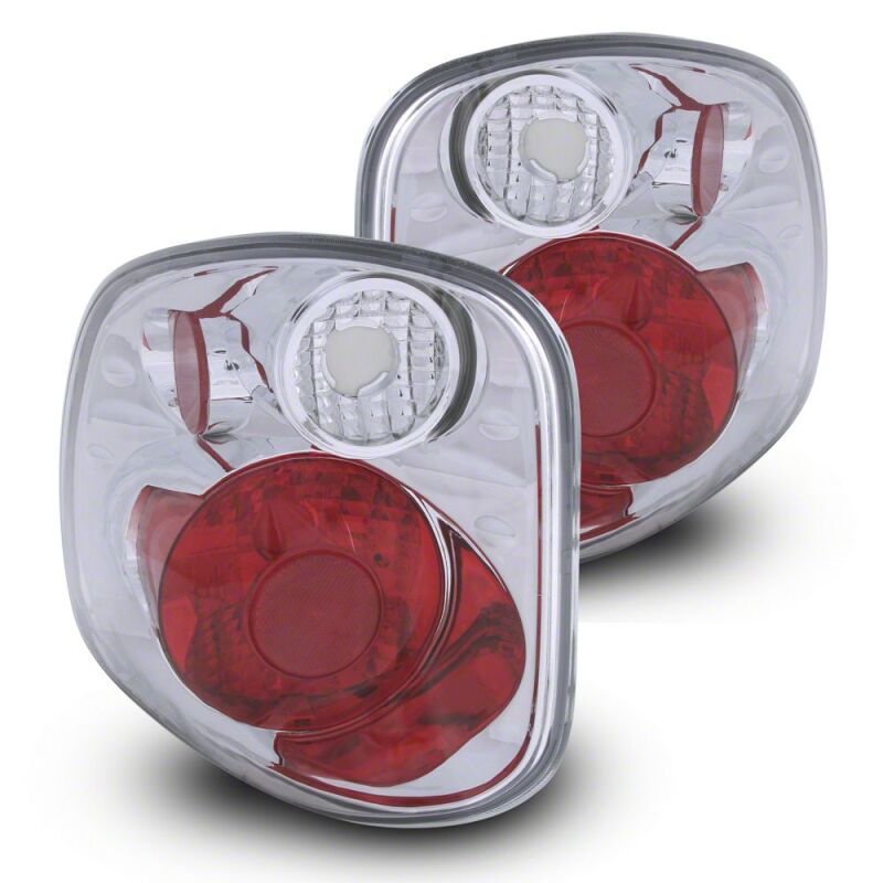 Raxiom 01-03 Ford F-150 Flareside Axial Series Version 2 Tail Lights- Chrome - Red/Clear Lens - T542855 - front view