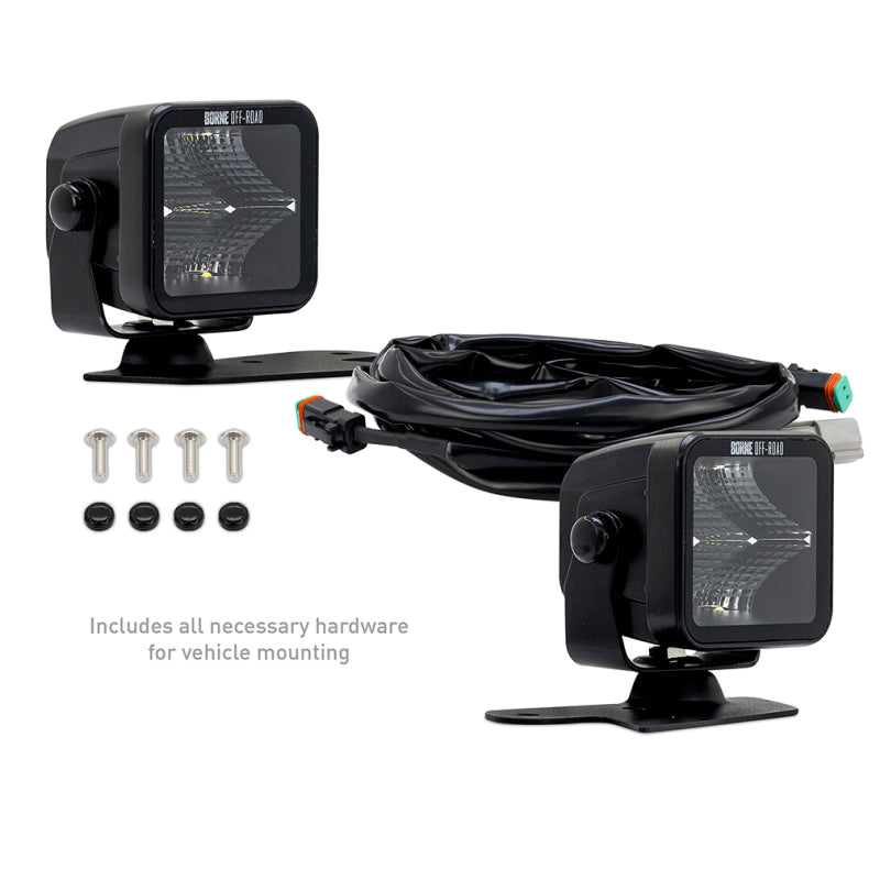 Borne Off-Road 21+ Bronco Light Pods 2pc Ditch 3x3 Spot Upfit - BNLT-BR-21-DT2SU