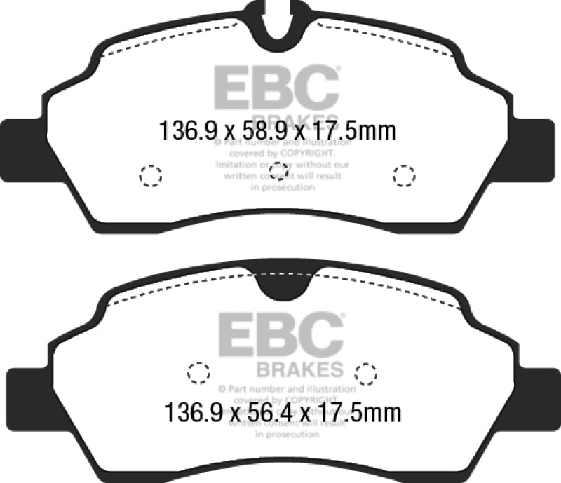 EBC 15+ Ford Transit 2.2 TD Ultimax2 Rear Brake Pads - UD1775