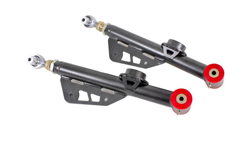 BMR 79-98 Fox Mustang On-Car Adj. Lower Control Arms Poly / Rod End Combo - Black Hammertone - TCA051H for 1979-1998 Ford Mus