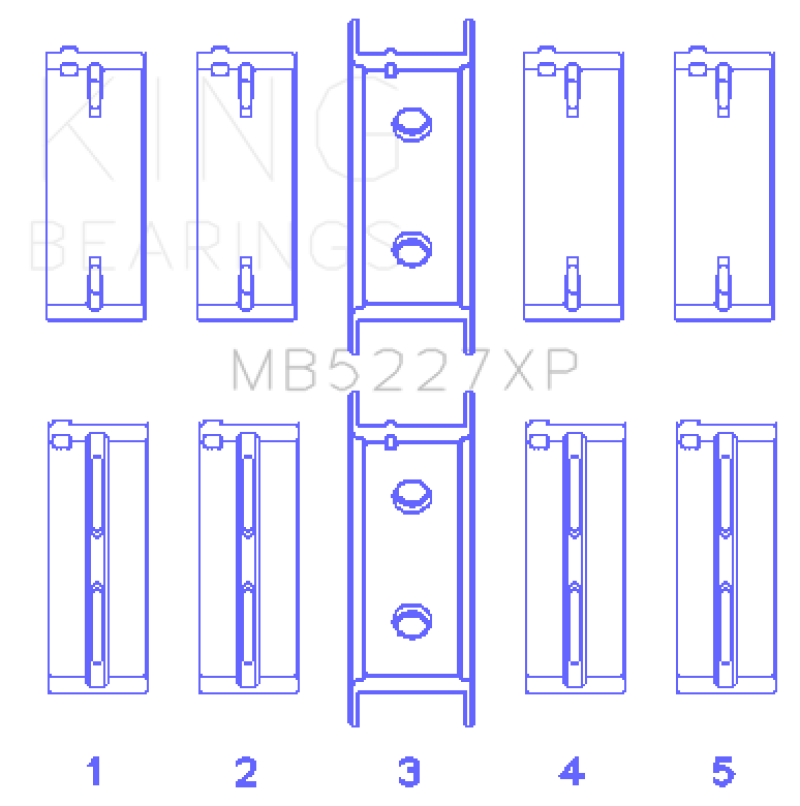 King Mitsubishi 4G63/4G64 6 Bolt 1st Gen DSM (Size STD) Performance Main Bearing Set - MB5227XP