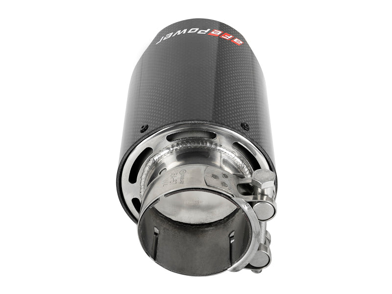 aFe MACH Force-Xp 409 SS Clamp-On Exhaust Tip 2.5in. Inlet / 4in. Outlet / 7in. L - Carbon - 49T25404-C07