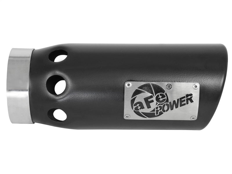 aFe Power Intercooled Tip Stainless Steel - Black 4in In x 5in Out x 12in L Bolt-On - 49T40501-B121