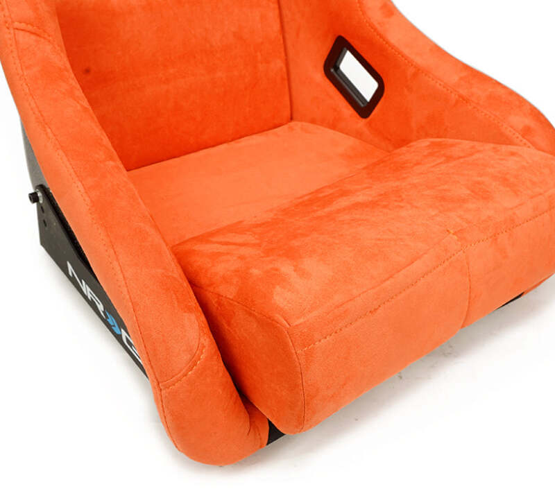 NRG FRP Bucket Seat ULTRA Edition W/ Grey Pearlized Back / Orange Microfiber Material - Large - FRP-302OR-ULTRA - close-up view 2 3 4 5 6 7